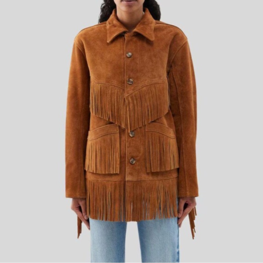 Muntalia Suede Fringe  Jacket XS